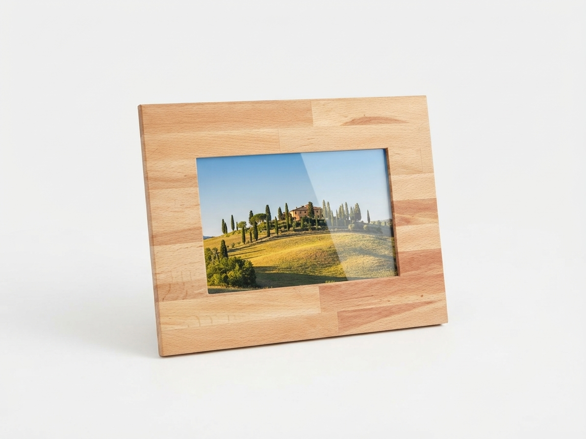 cornice portafoto in legno listellare
