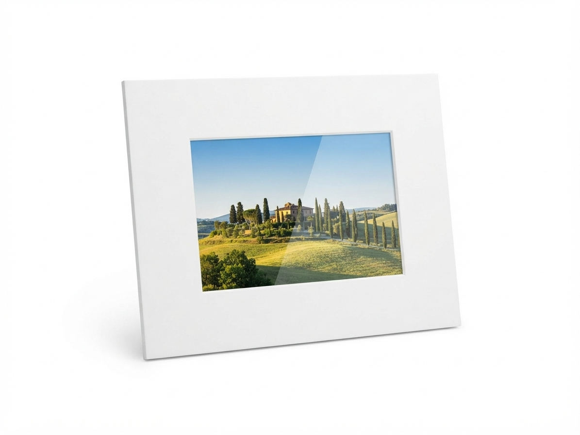 cornice portafotografie in legno laccato bianco opaco