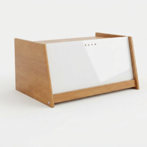 Portapane in legno con anta in plexiglass