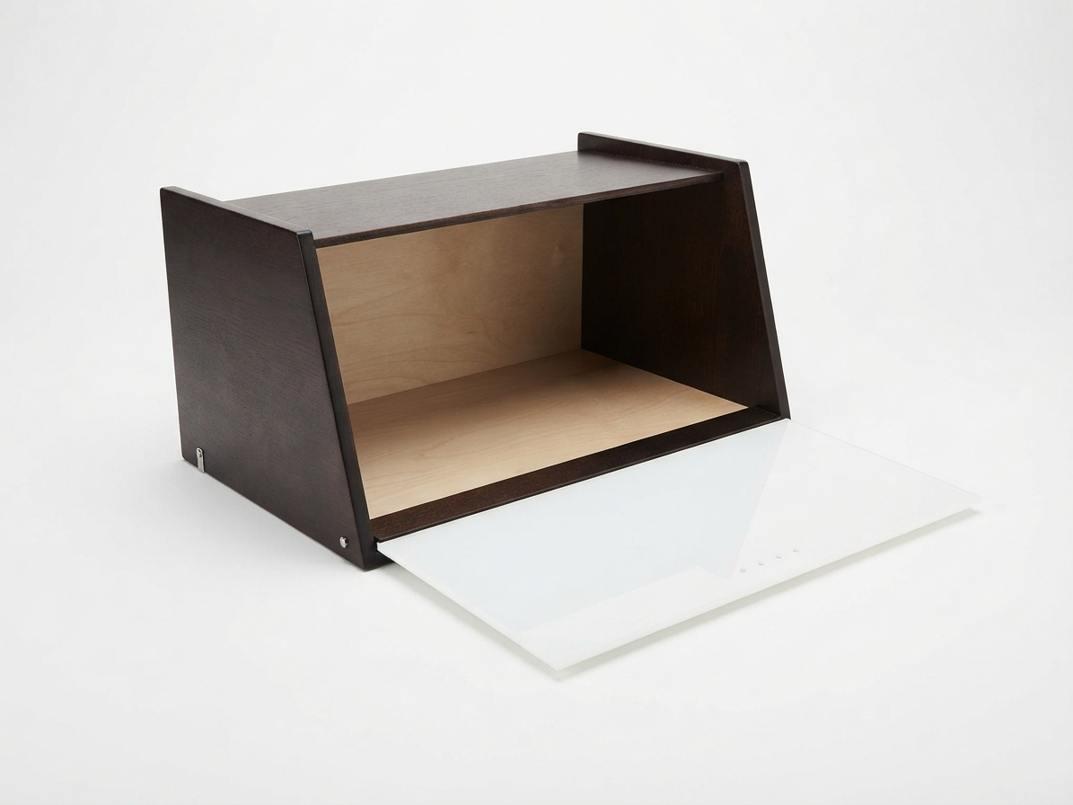 Portapane in legno con anta in plexiglass - immagine 2