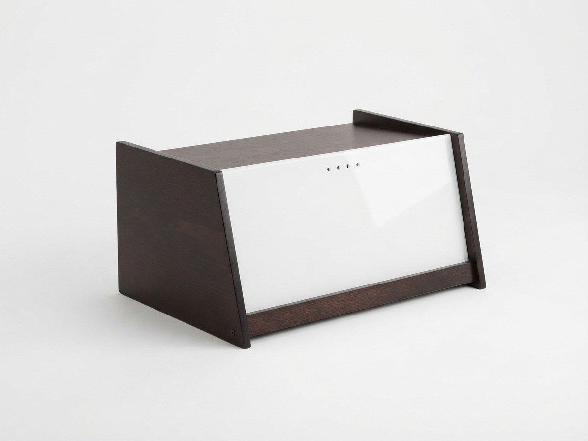Portapane in legno con anta in plexiglass - immagine 3